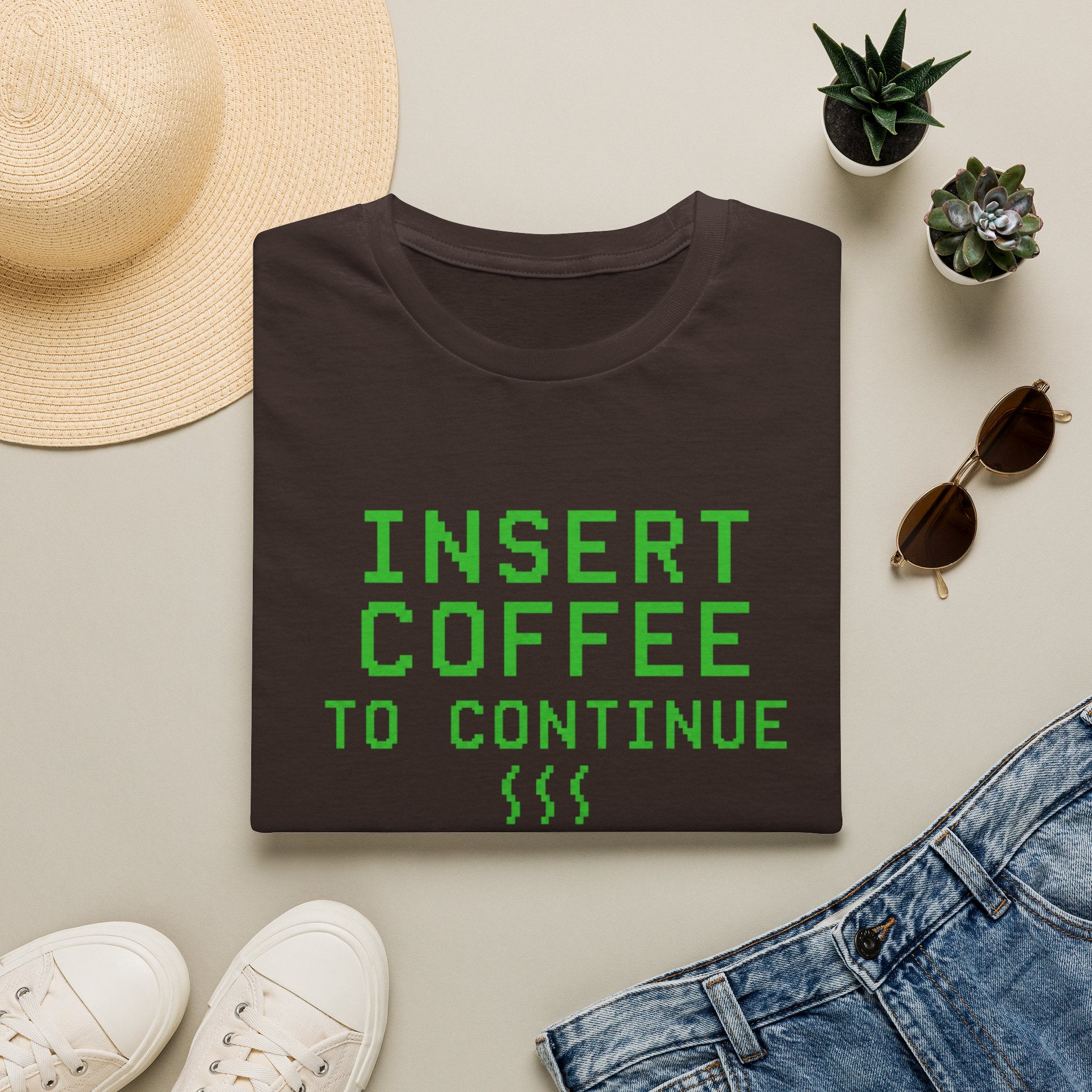 Insert Coffee To Continue Retro Gamer T-Shirt