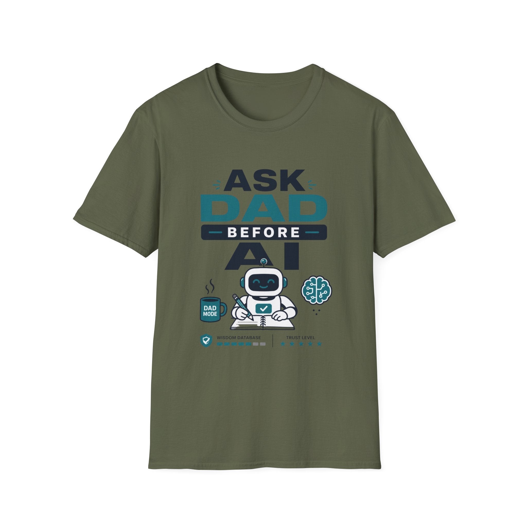 Ask Dad Before AI Retro Robot T-Shirt
