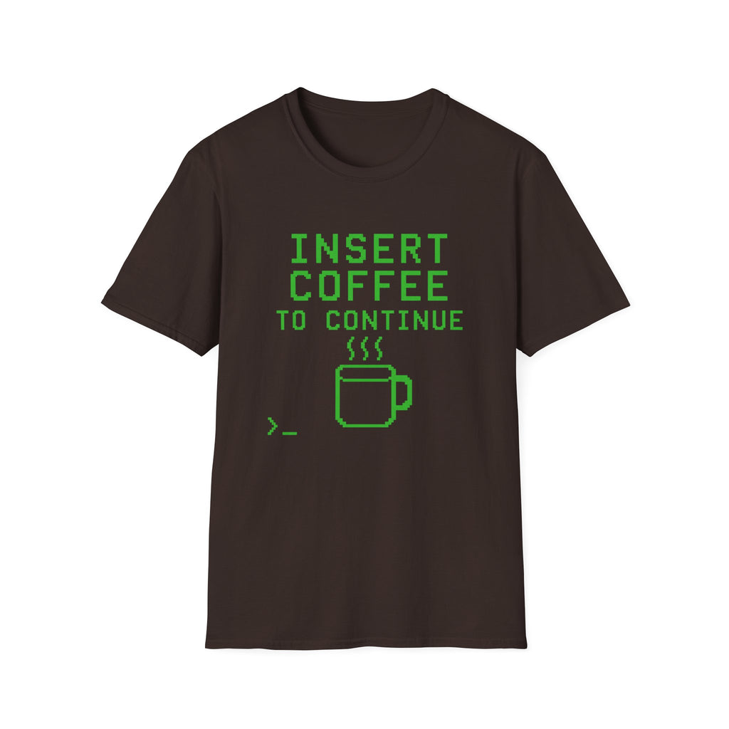 Insert Coffee To Continue Retro Gamer T-Shirt
