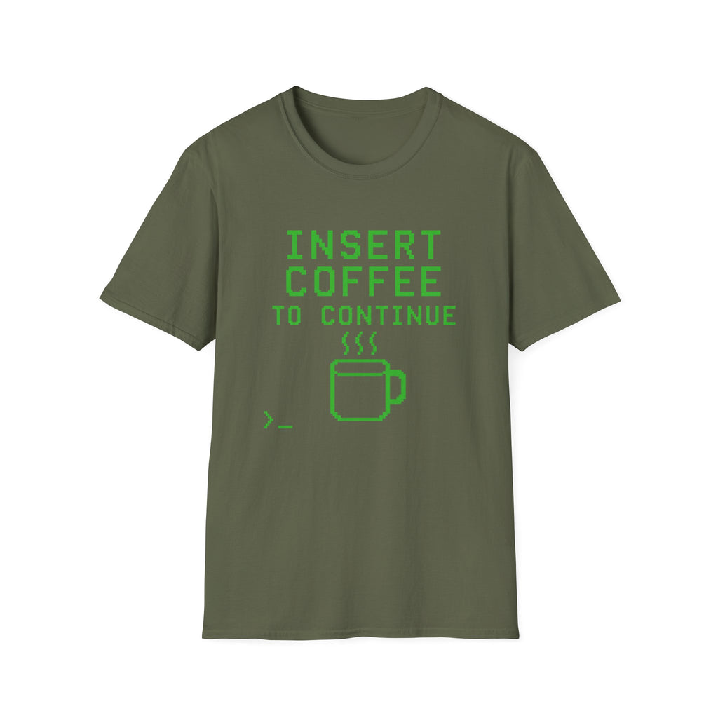 Insert Coffee To Continue Retro Gamer T-Shirt