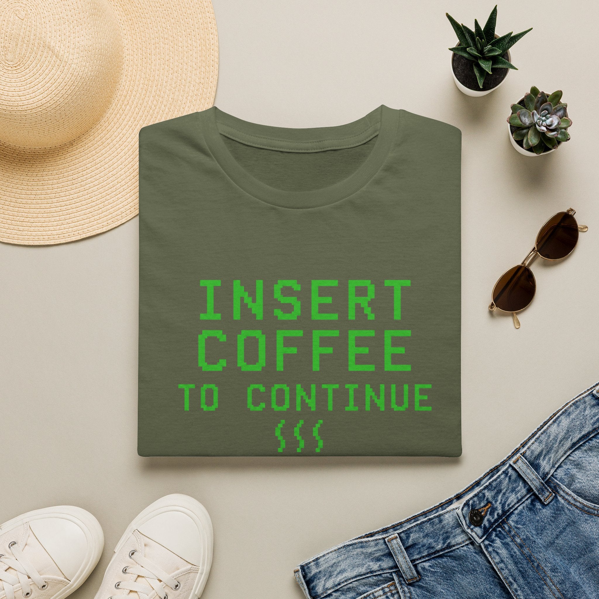 Insert Coffee To Continue Retro Gamer T-Shirt