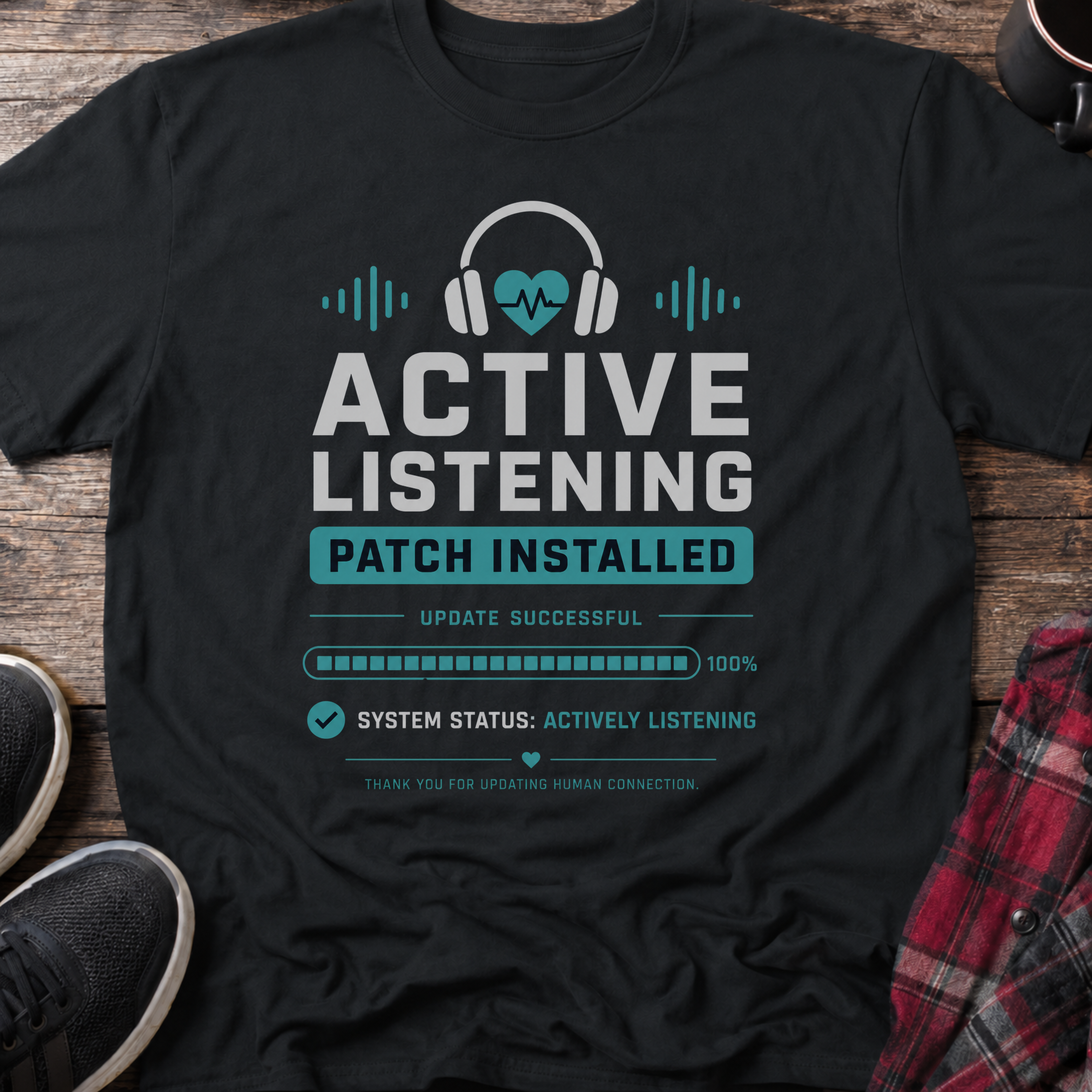 Active Listening Patch Installed T-Shirt