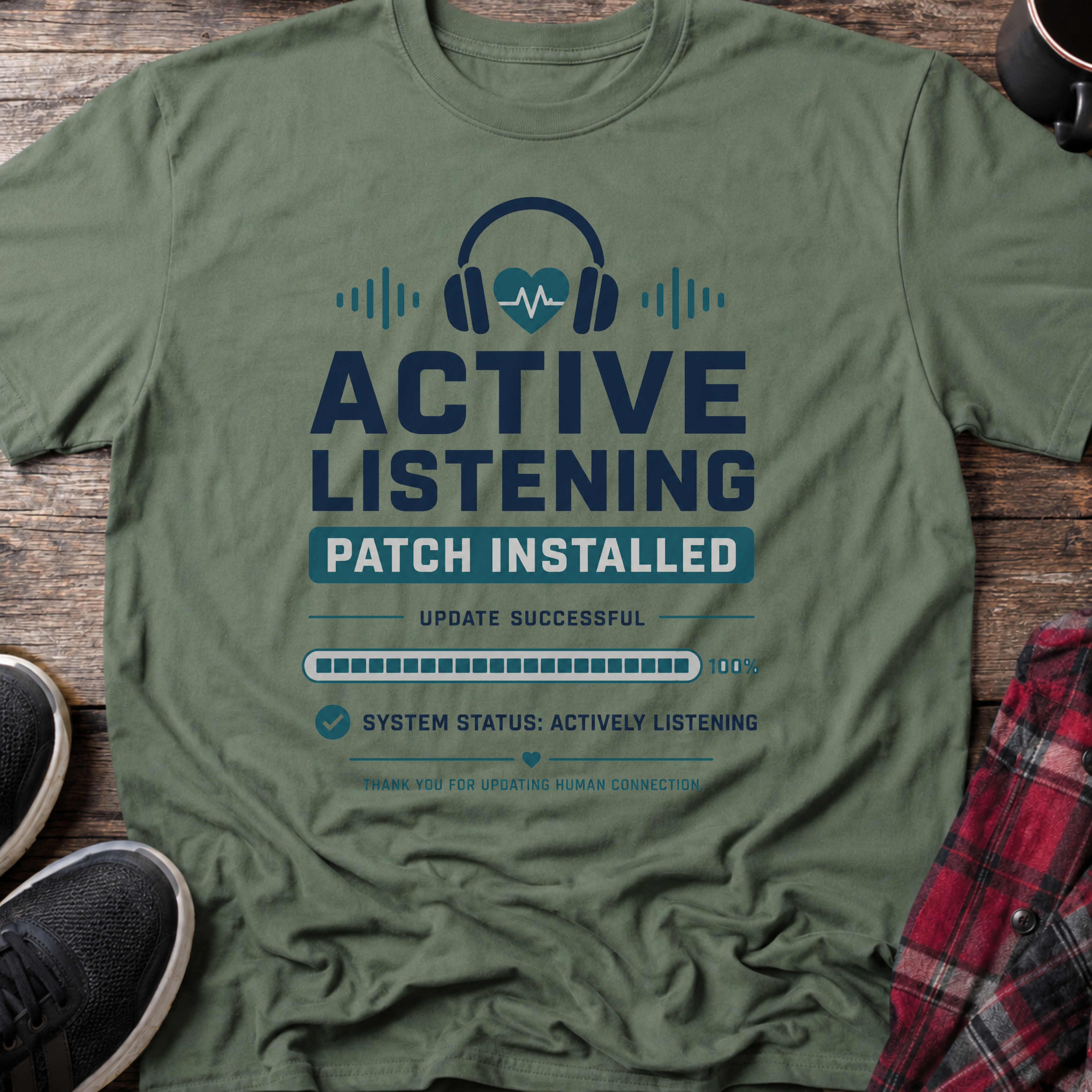 Active Listening Patch Installed T-Shirt