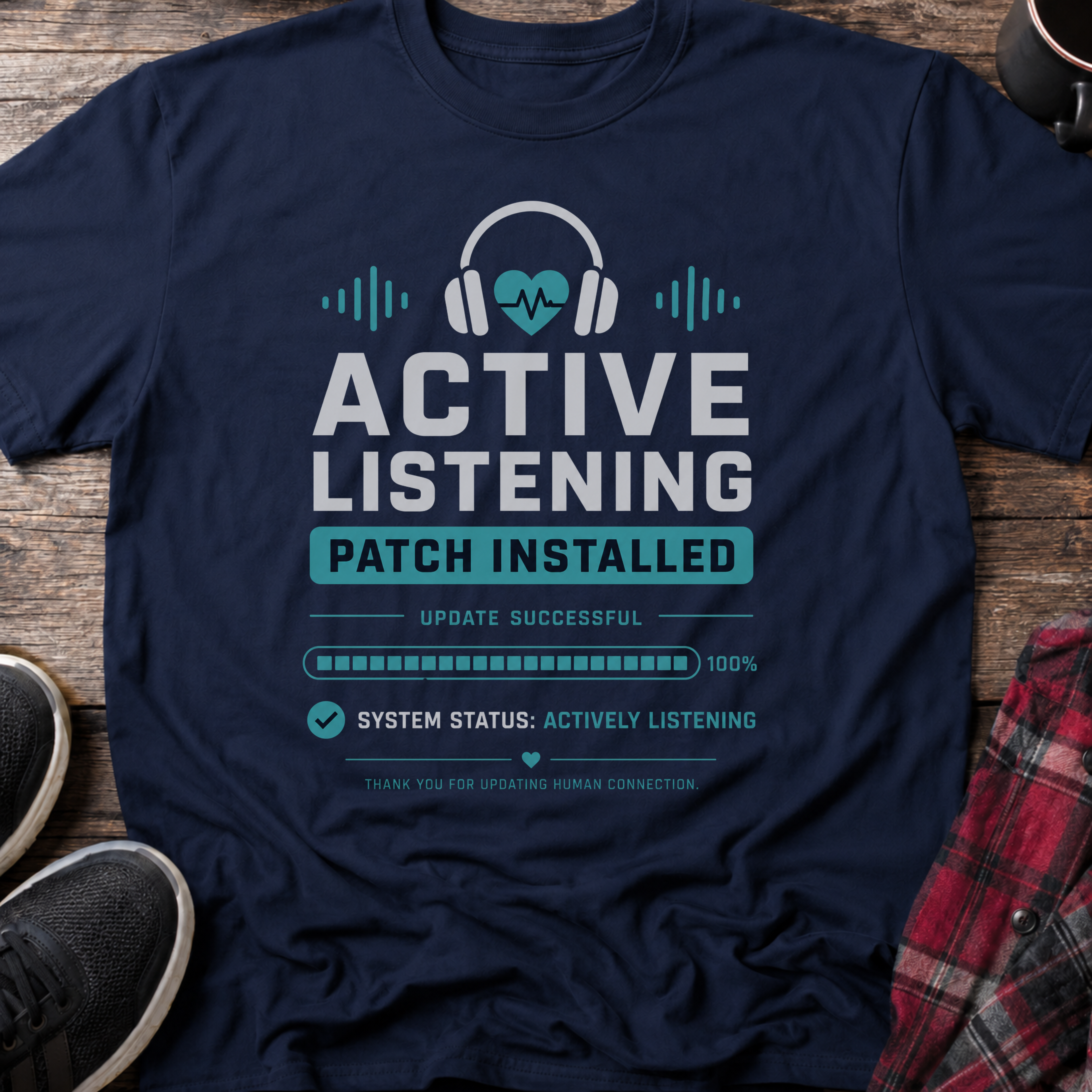 Active Listening Patch Installed T-Shirt