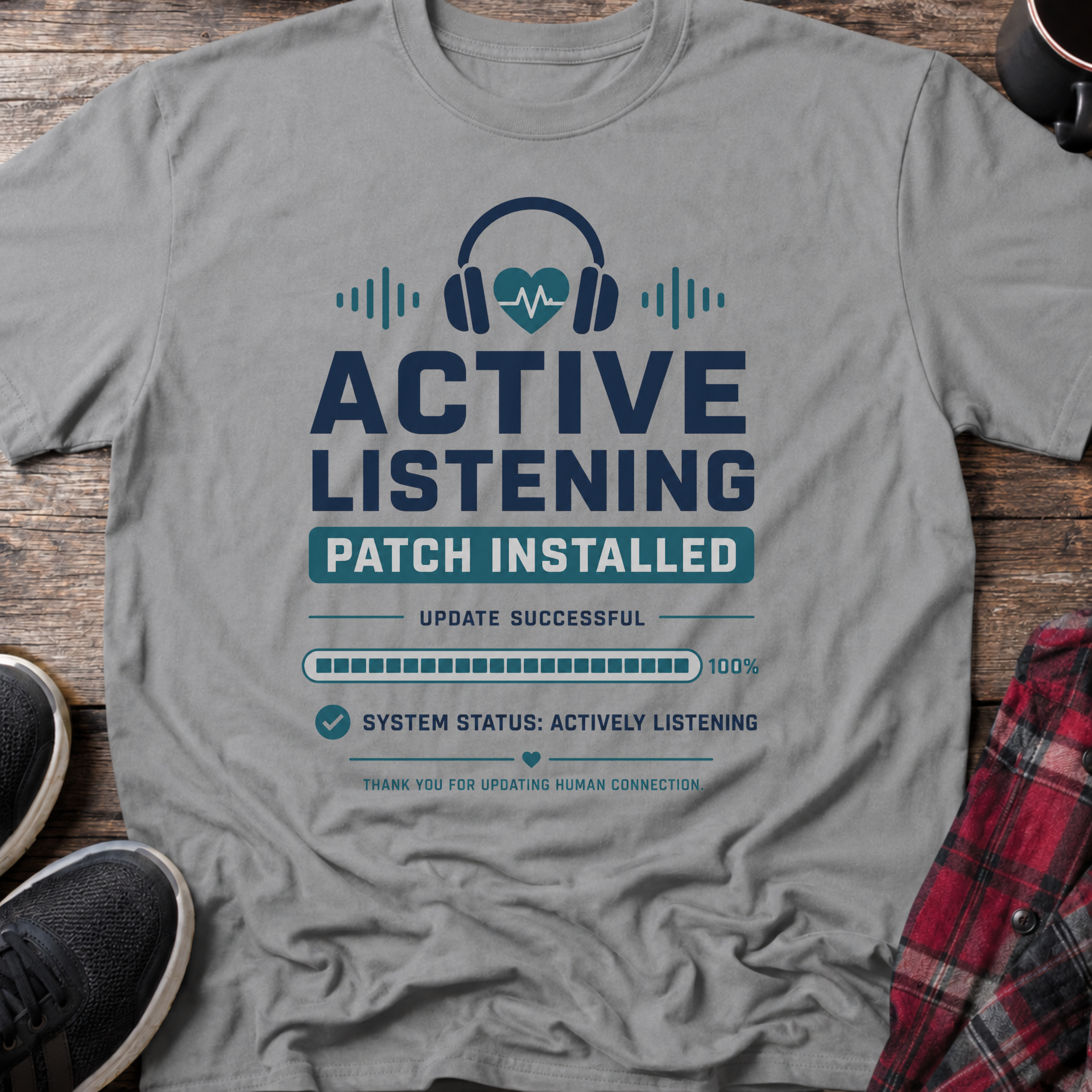 Active Listening Patch Installed T-Shirt
