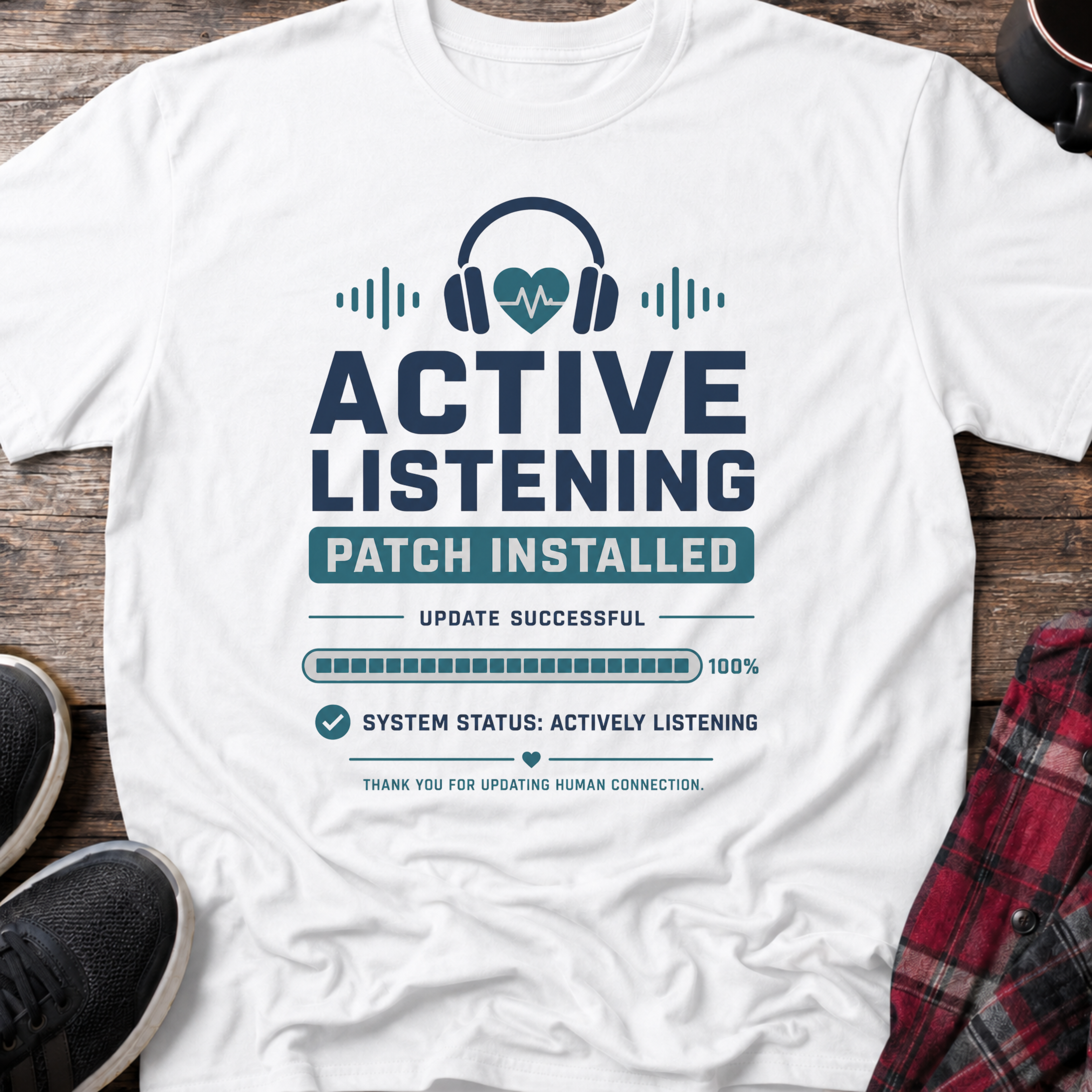 Active Listening Patch Installed T-Shirt