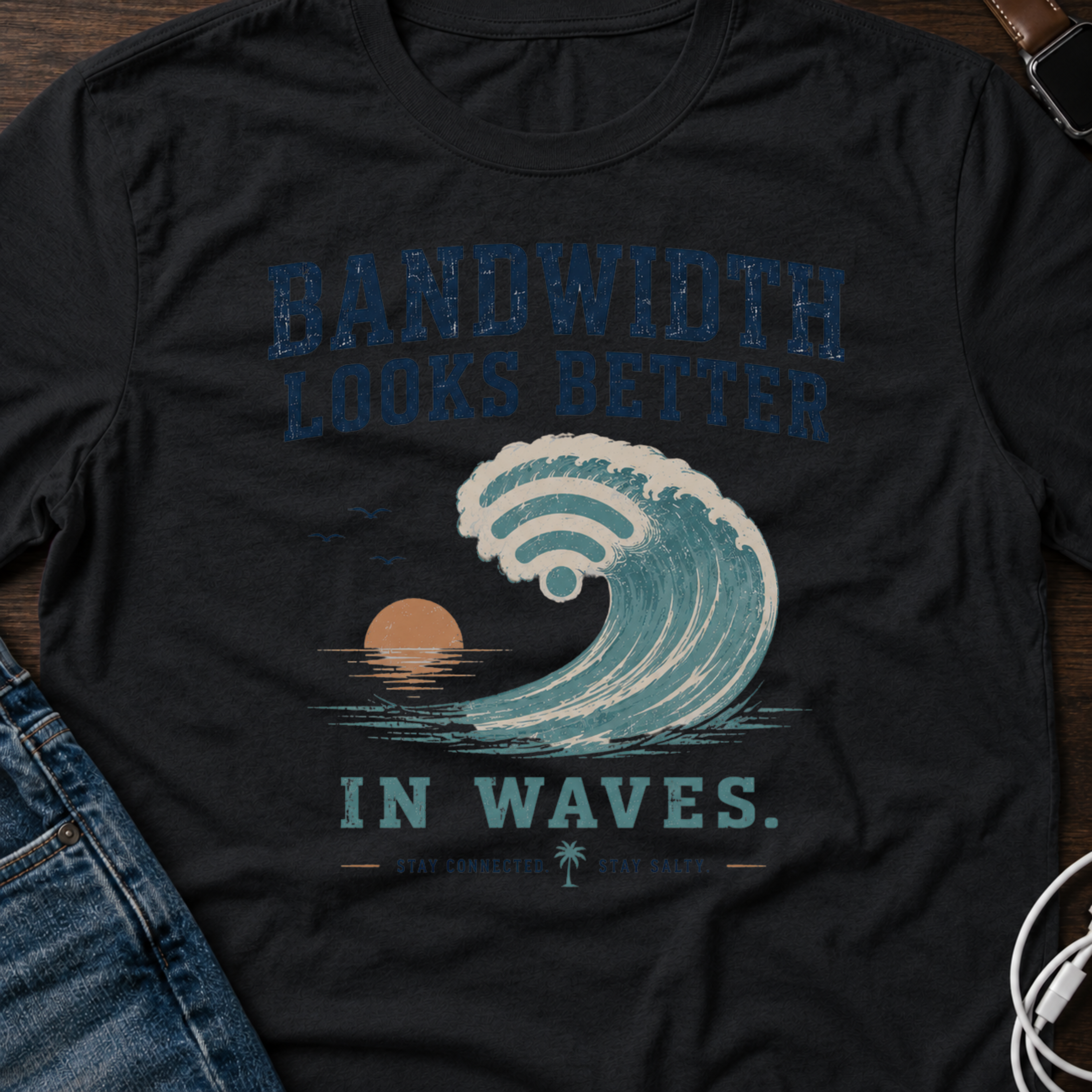 Bandwidth Looks Better in Waves T-Shirt