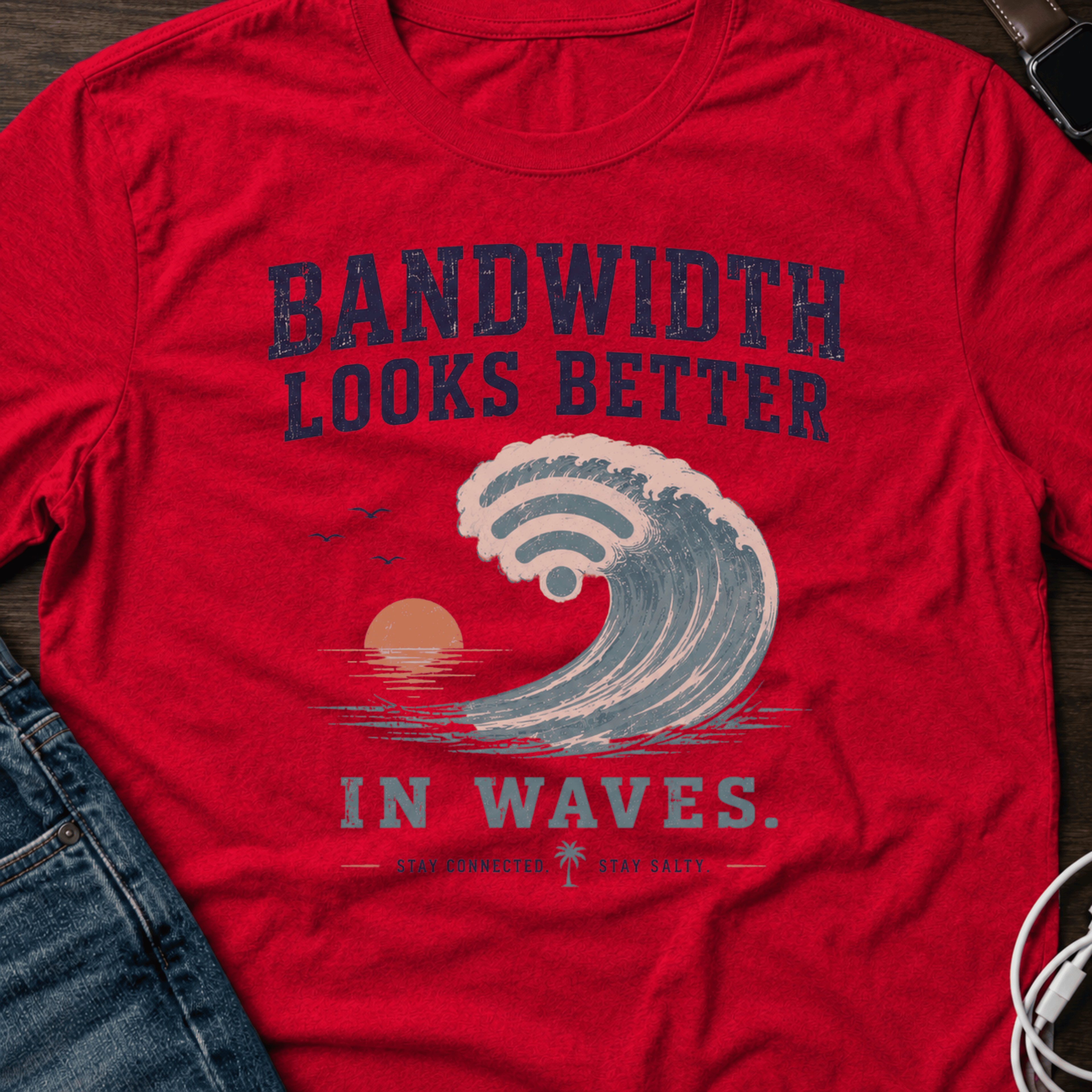 Bandwidth Looks Better in Waves T-Shirt