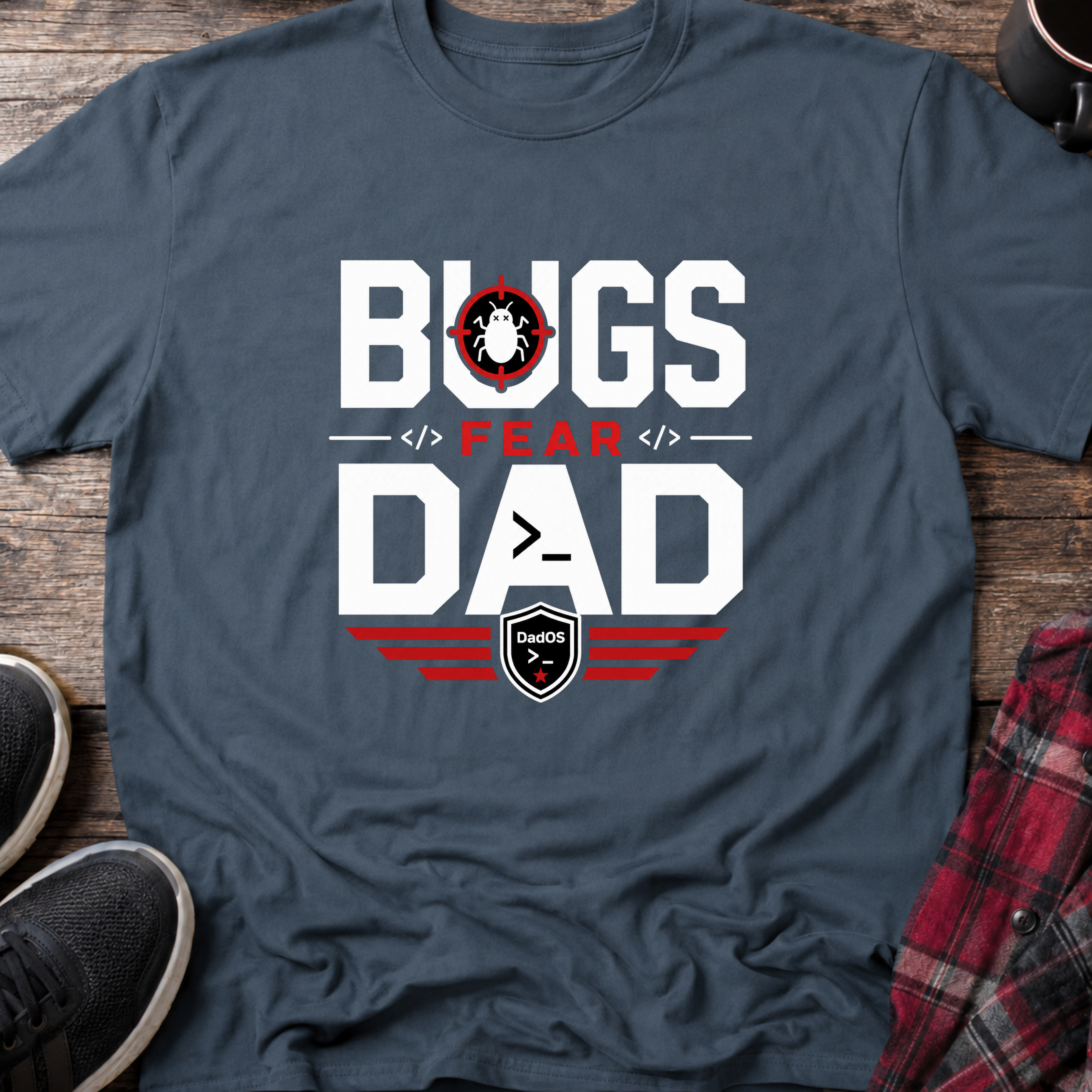 Bugs Fear Dad Dark T-Shirt