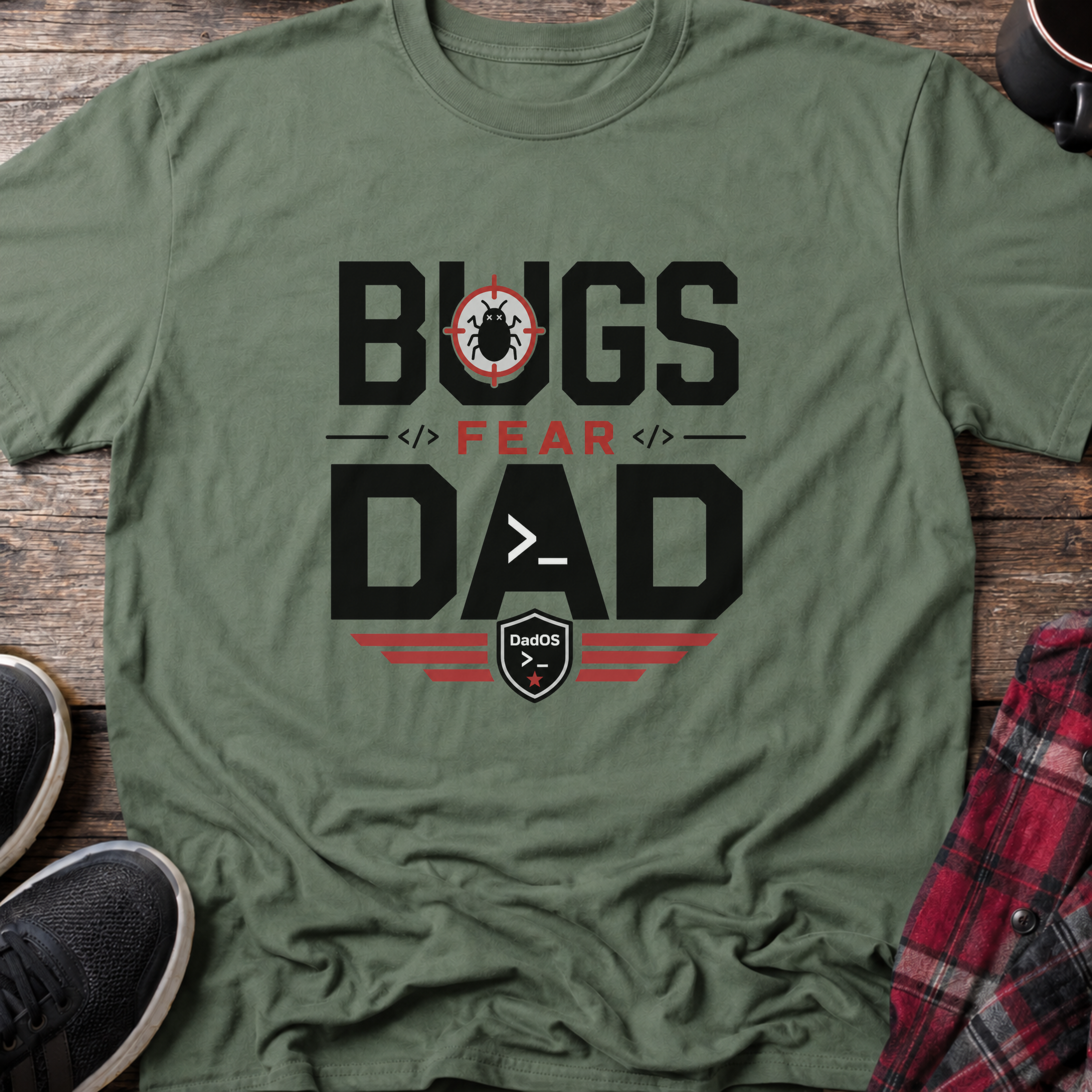 Bugs Fear Dad Dark T-Shirt