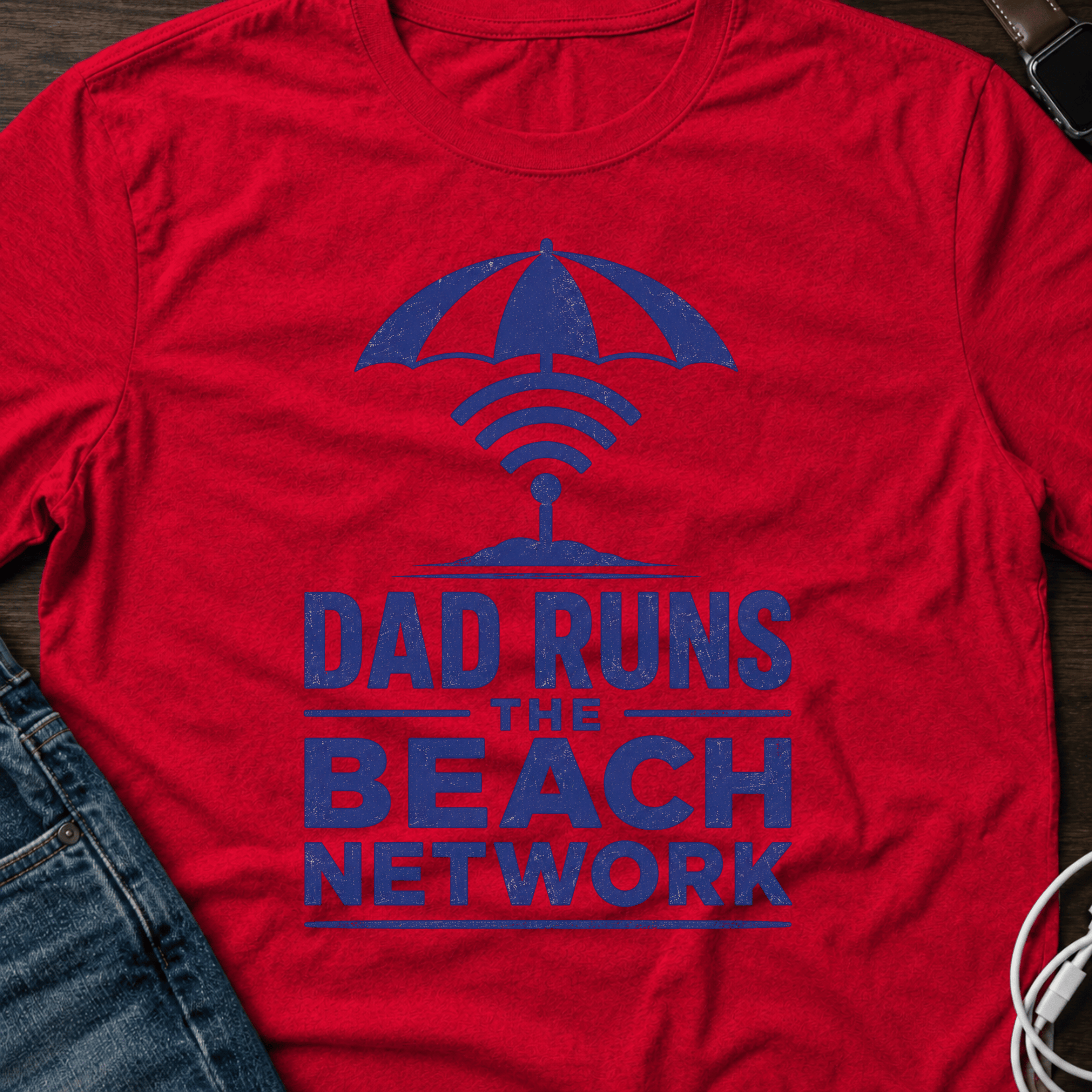 Dad Runs the Beach Network T‑Shirt
